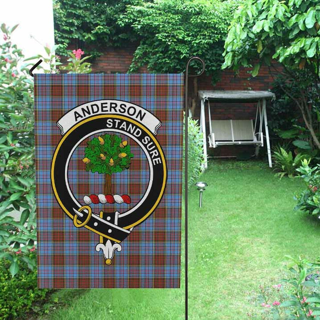 Anderson Tartan Crest Garden Flag