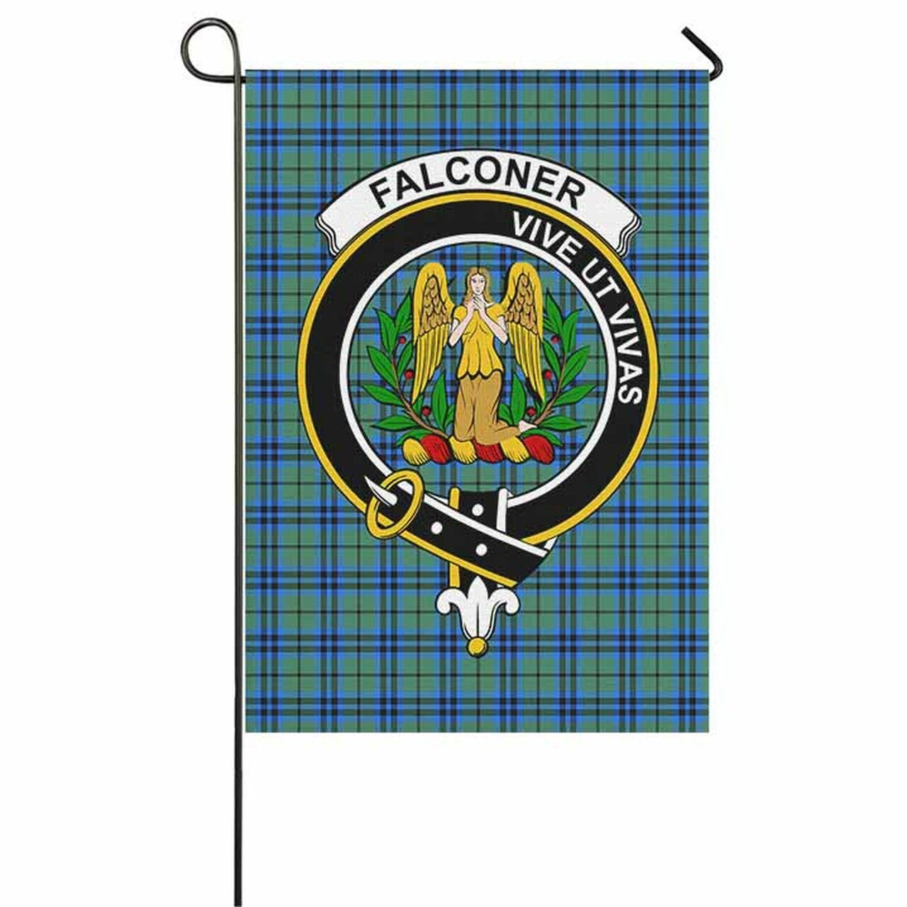 Falconer Tartan Crest Garden Flag