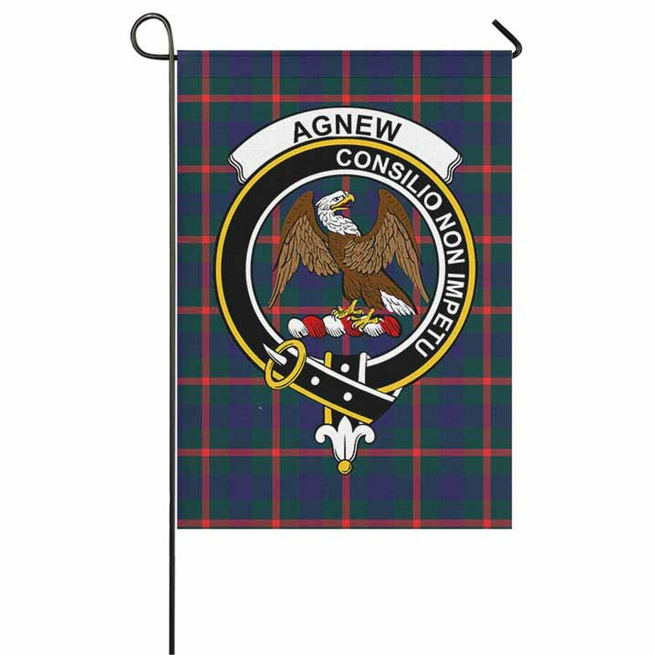 Agnew Tartan Crest Garden Flag