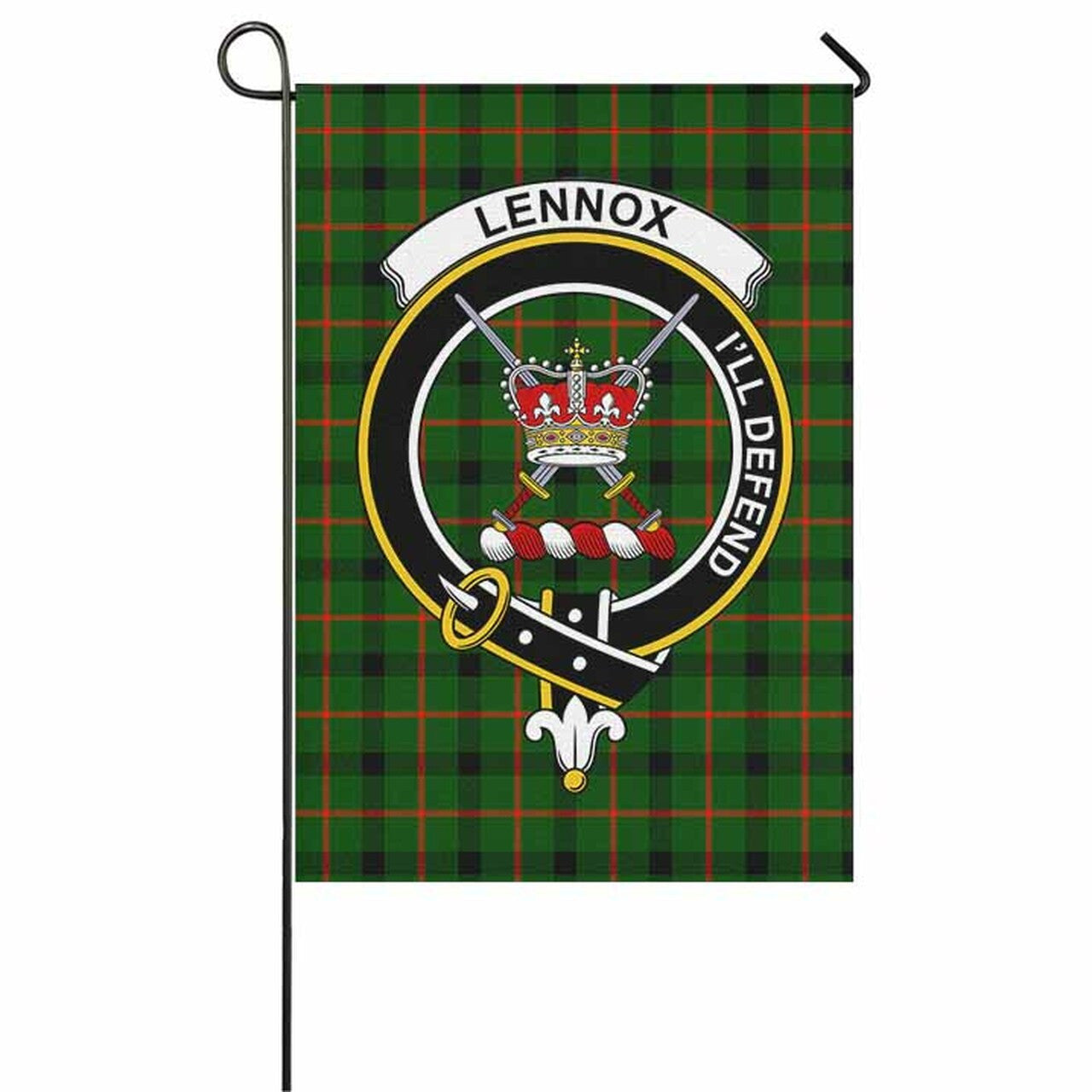 Lennox (Lennox Kincaid) Tartan Crest Garden Flag