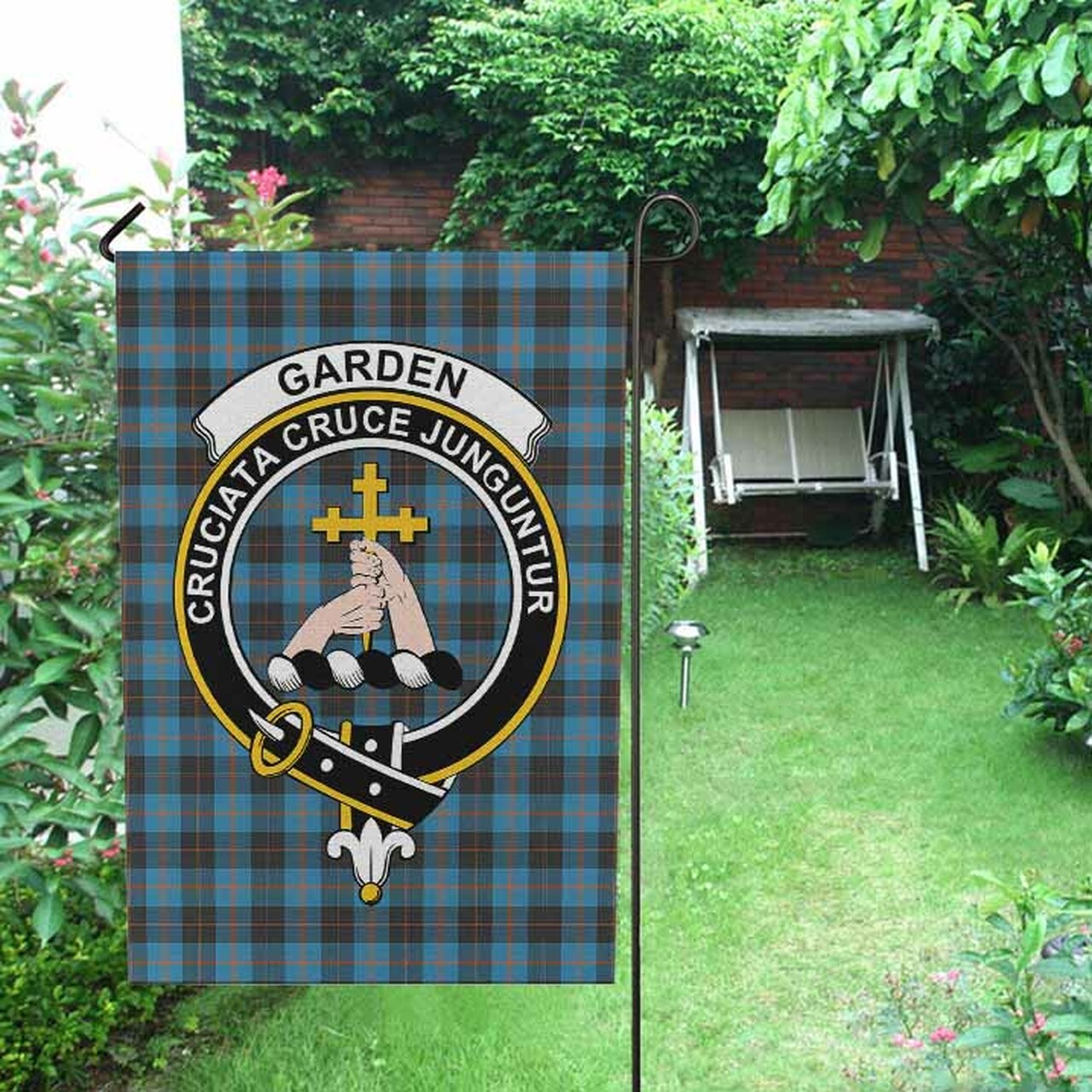 Garden Tartan Crest Garden Flag