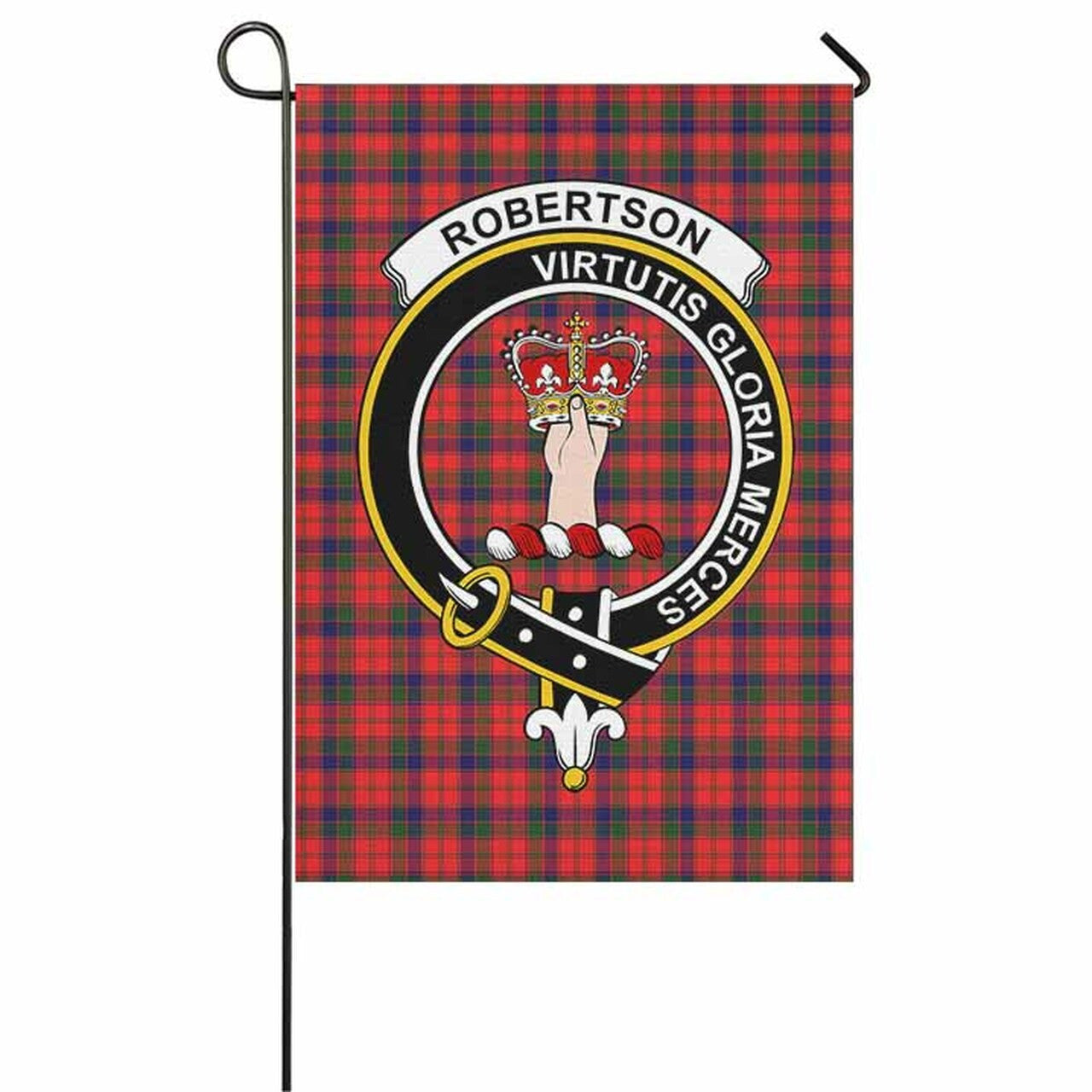 Robertson Tartan Crest Garden Flag