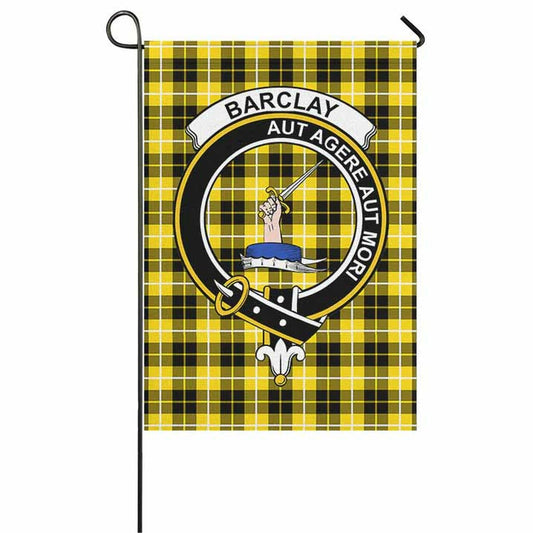 Barclay Tartan Crest Garden Flag