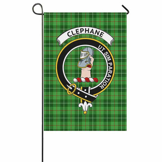 Clephane (or Clephan) Tartan Crest Garden Flag