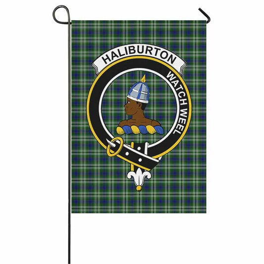 Haliburton Tartan Crest Garden Flag