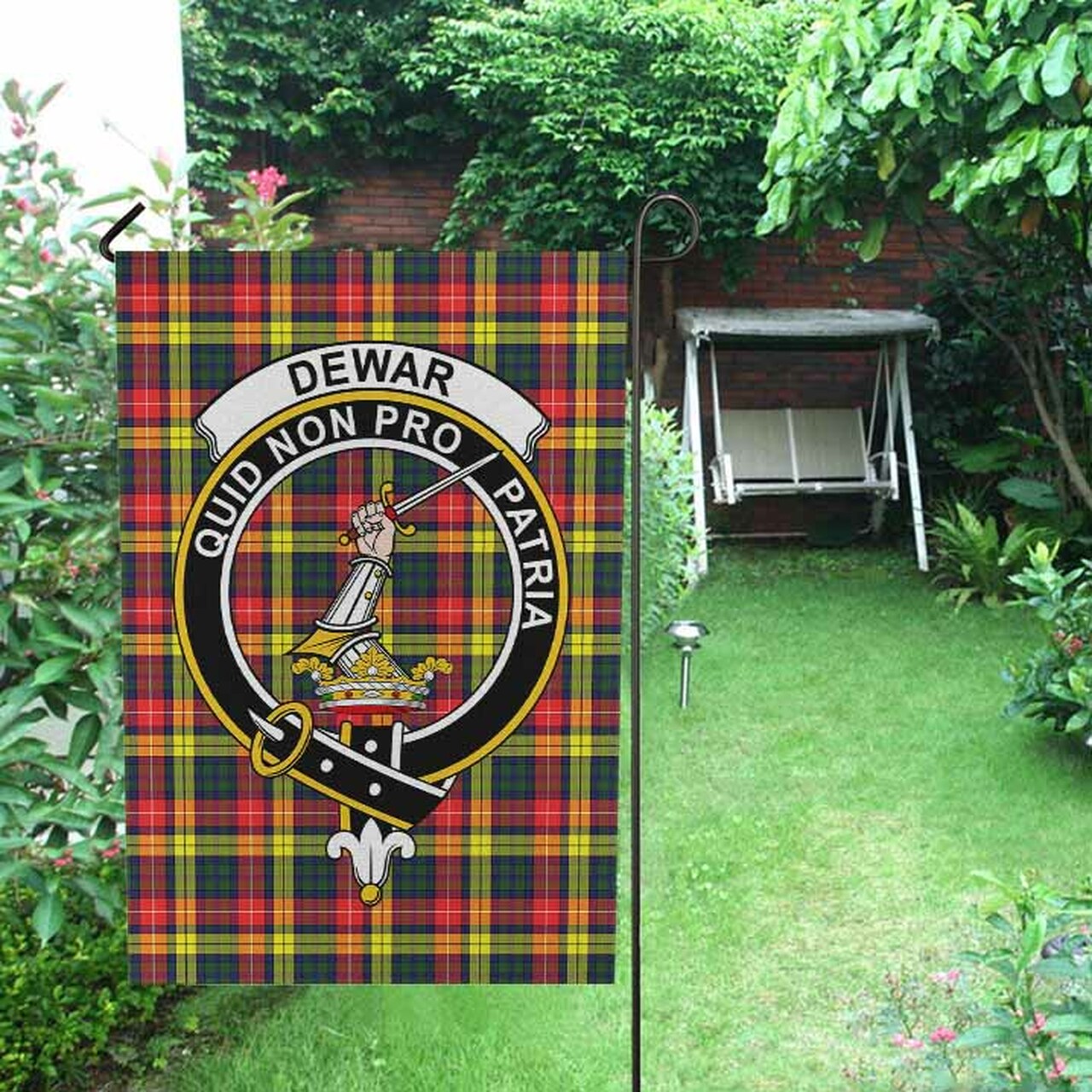 Dewar Tartan Crest Garden Flag