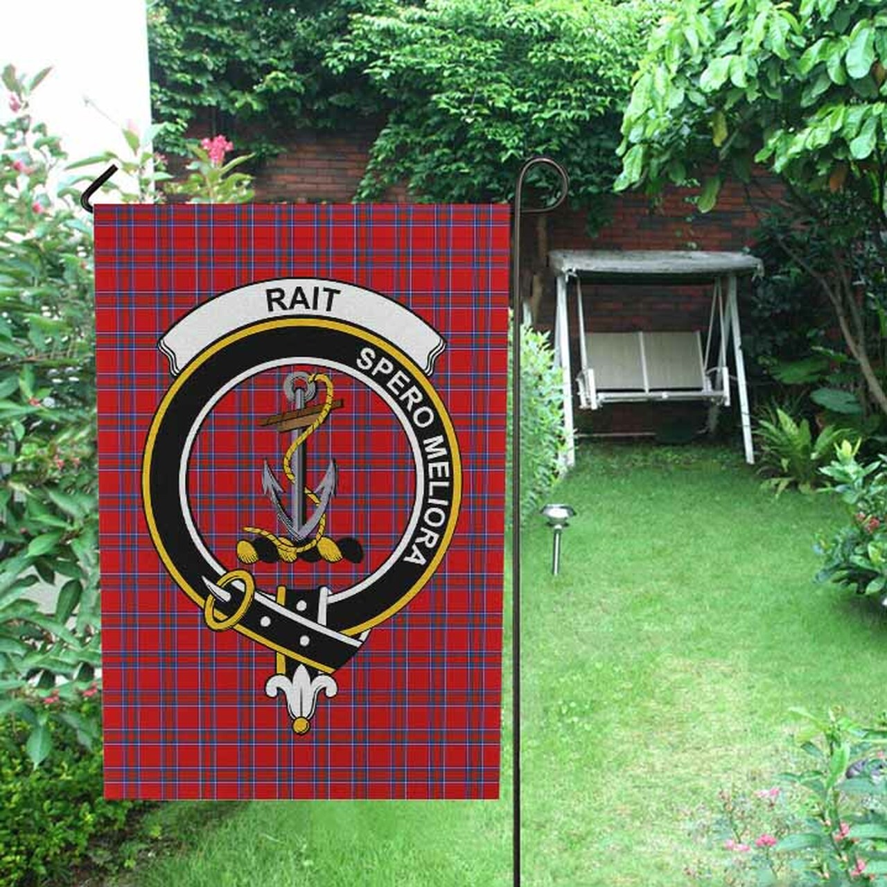 Rait Tartan Crest Garden Flag