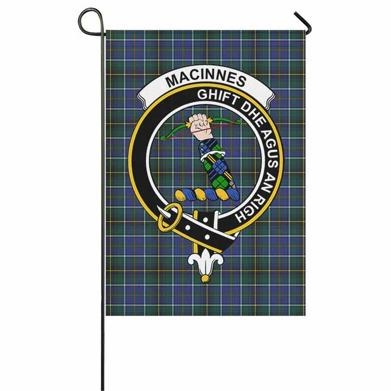 MacInnes Tartan Crest Garden Flag