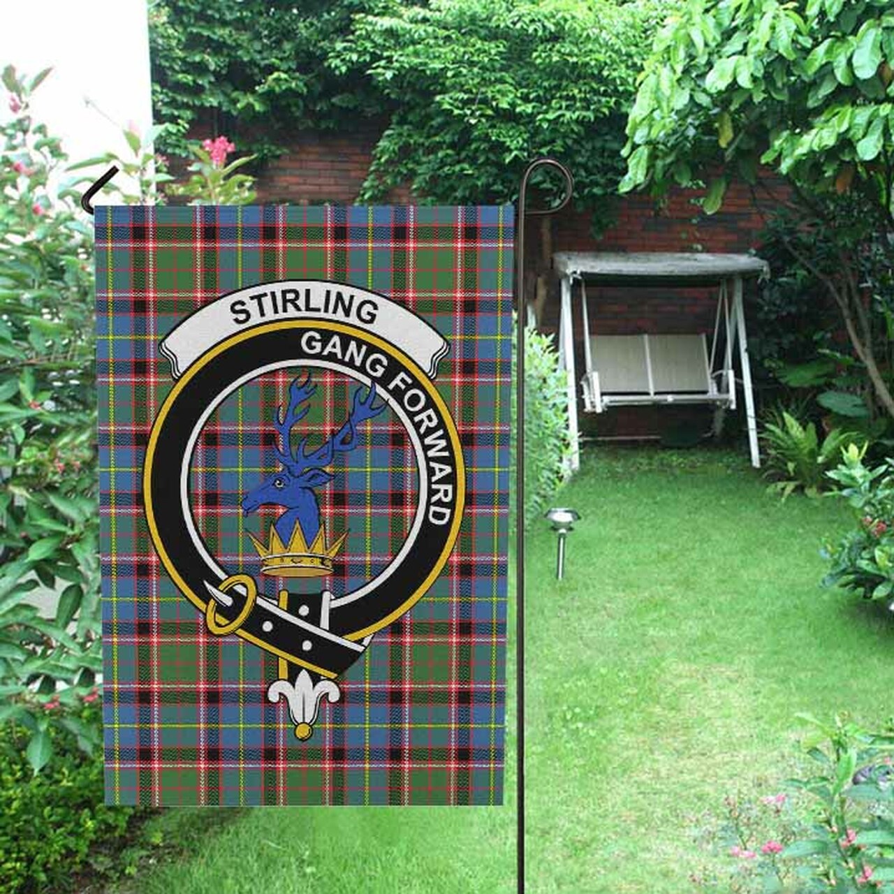 Stirling (of Cadder-Present Chief) Tartan Crest Garden Flag