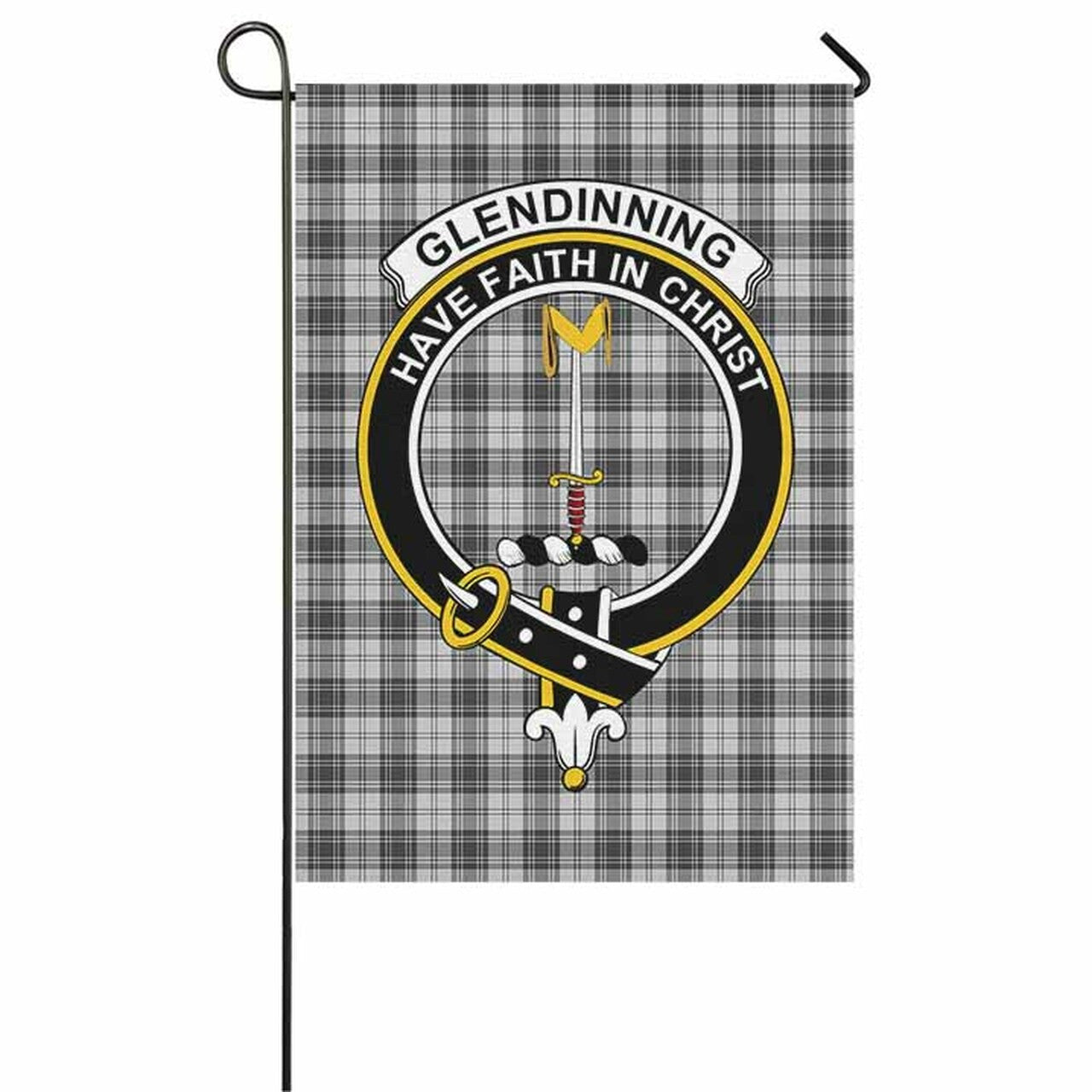 Glendinning Tartan Crest Garden Flag