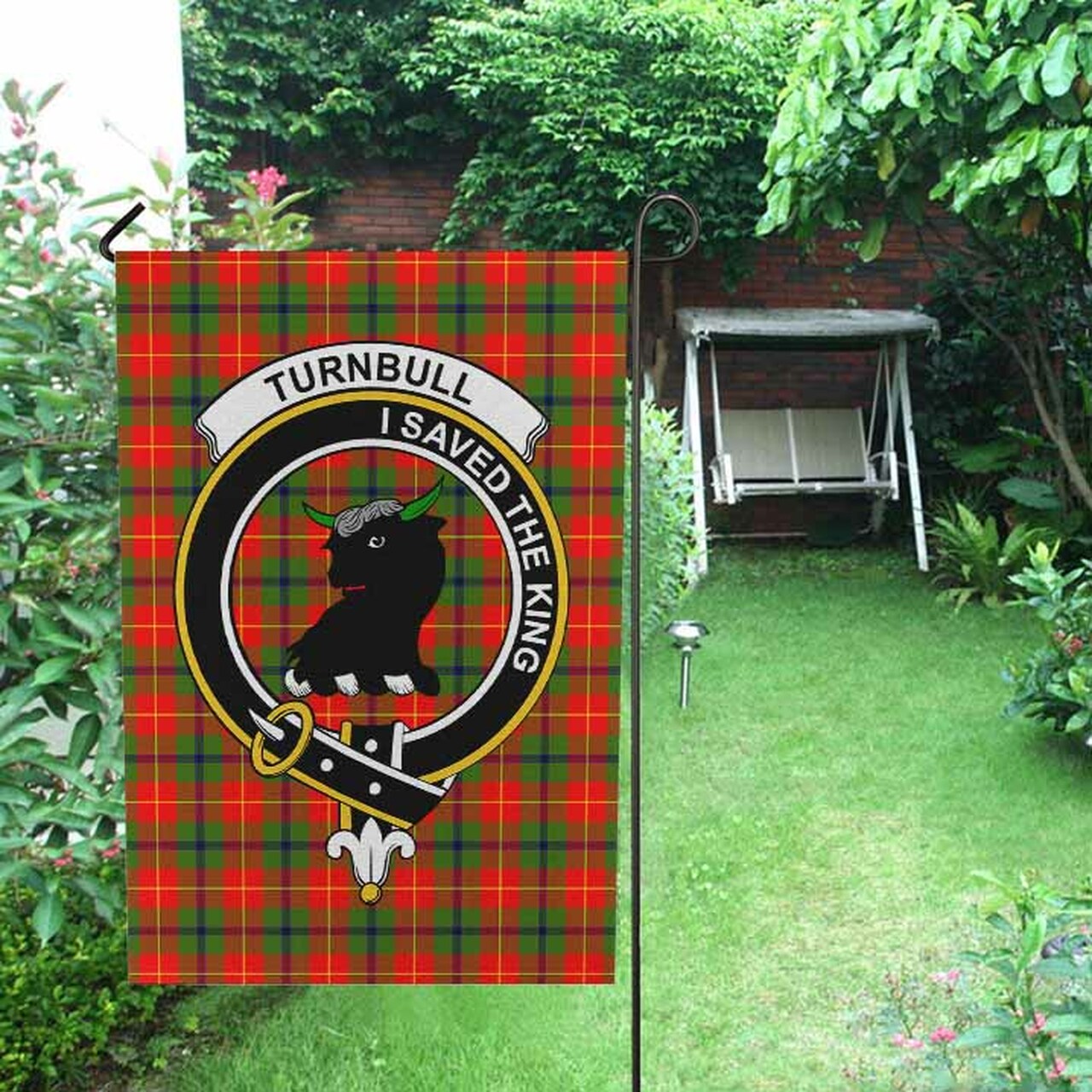 Turnbull Tartan Crest Garden Flag