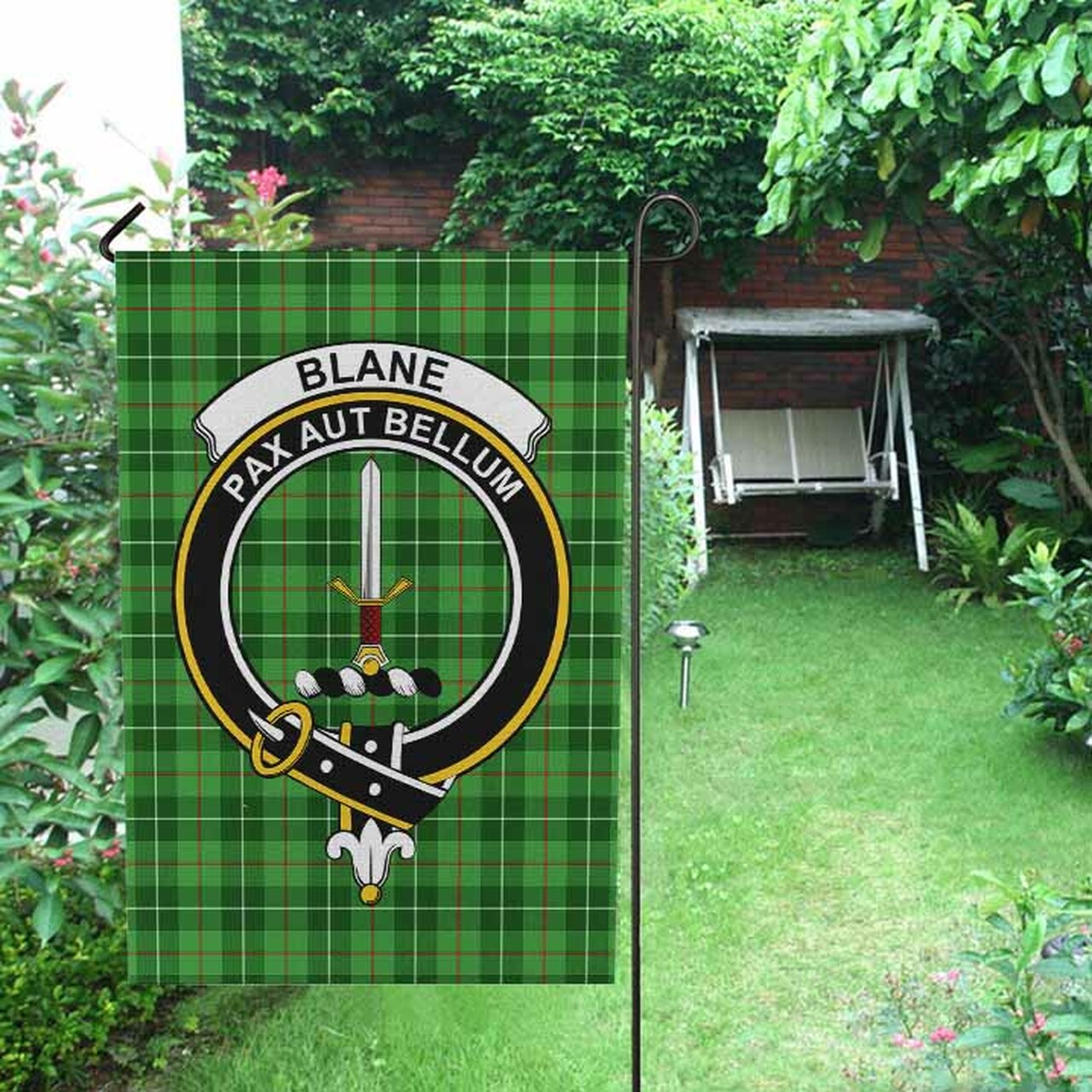 Blane Tartan Crest Garden Flag