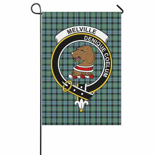 Melville Tartan Crest Garden Flag