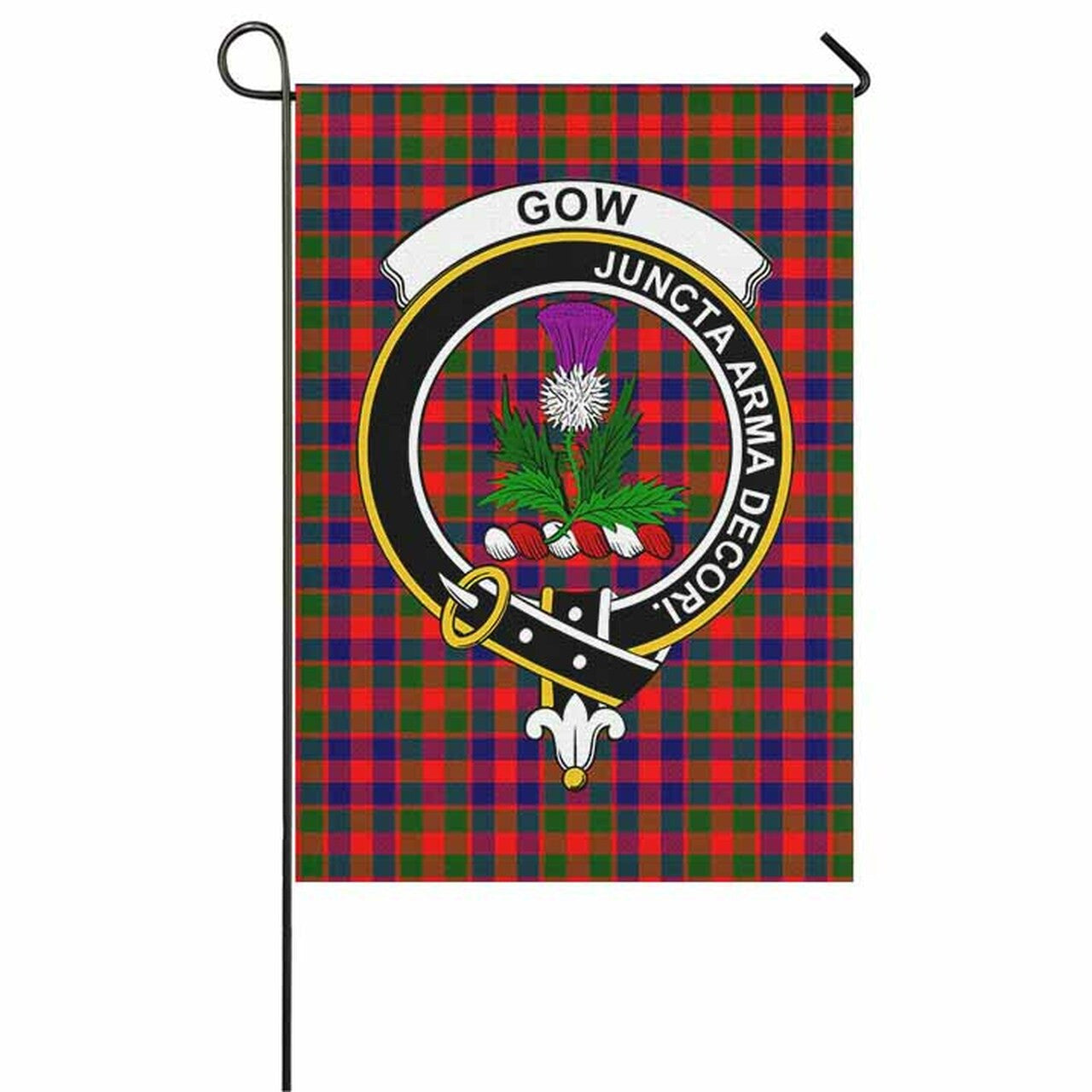 Gow (of Skeoch) Tartan Crest Garden Flag