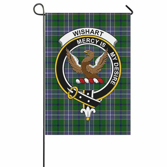 Wishart Tartan Crest Garden Flag