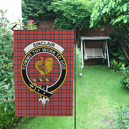 Sinclair Tartan Crest Garden Flag