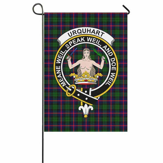 Urquhart Tartan Crest Garden Flag