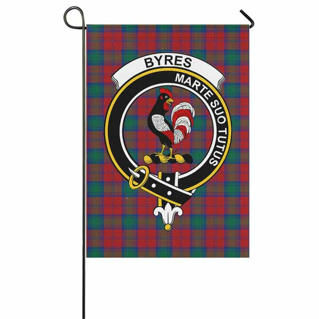 Byres Tartan Crest Garden Flag