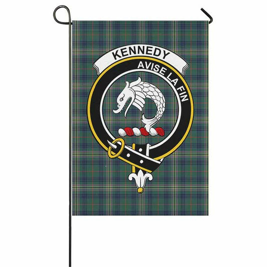 Kennedy Tartan Crest Garden Flag