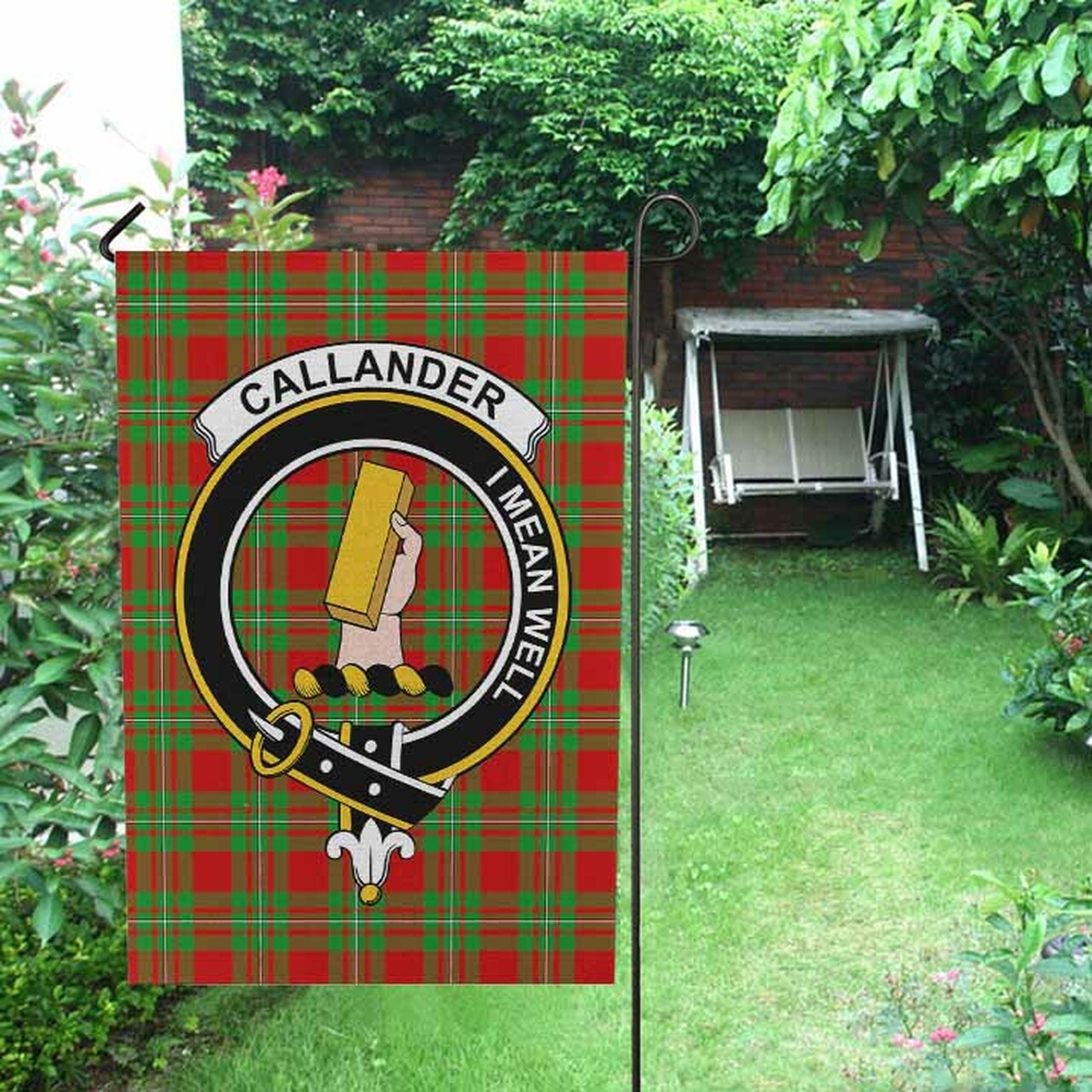 Callander Tartan Crest Garden Flag