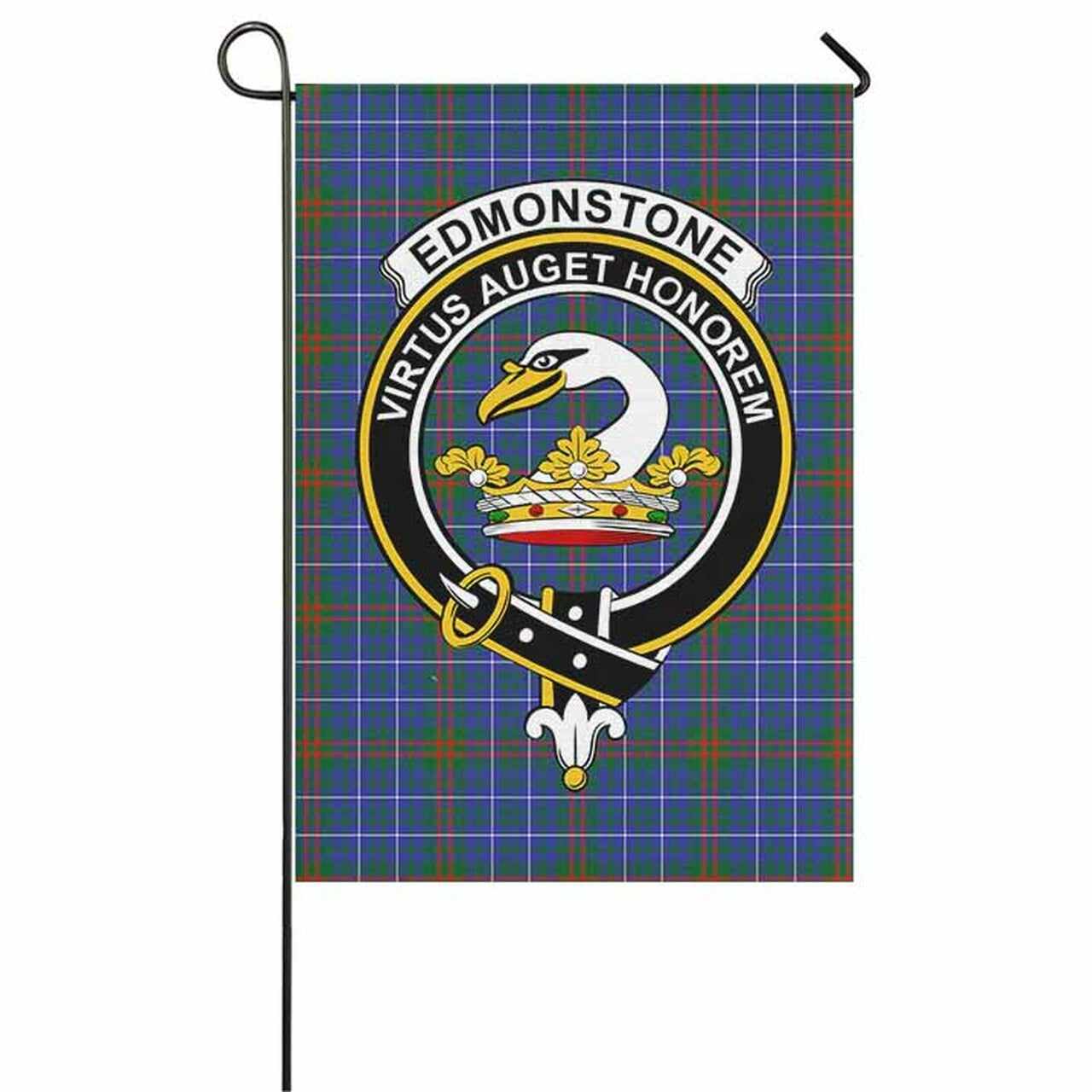 Edmonstone (of Duntreath) Tartan Crest Garden Flag