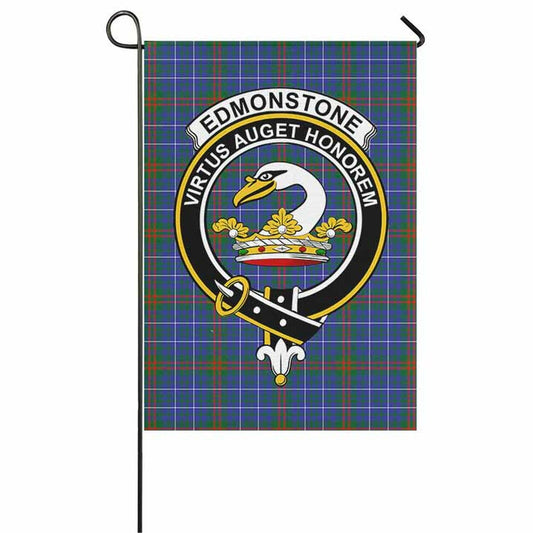 Edmonstone (of Duntreath) Tartan Crest Garden Flag