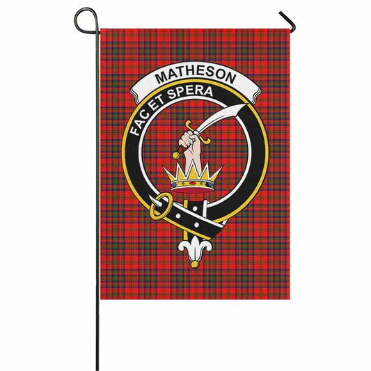 Matheson Tartan Crest Garden Flag