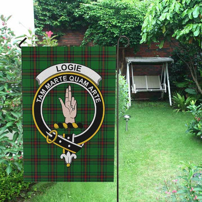 Logie Tartan Crest Garden Flag