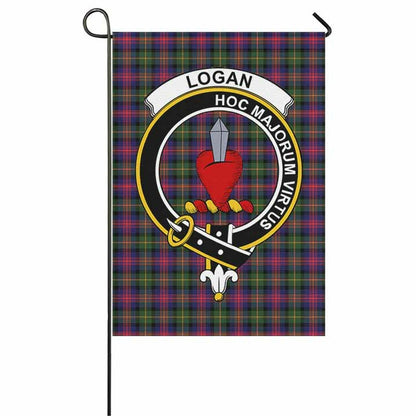 Logan Tartan Crest Garden Flag