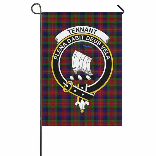 Tennant Tartan Crest Garden Flag