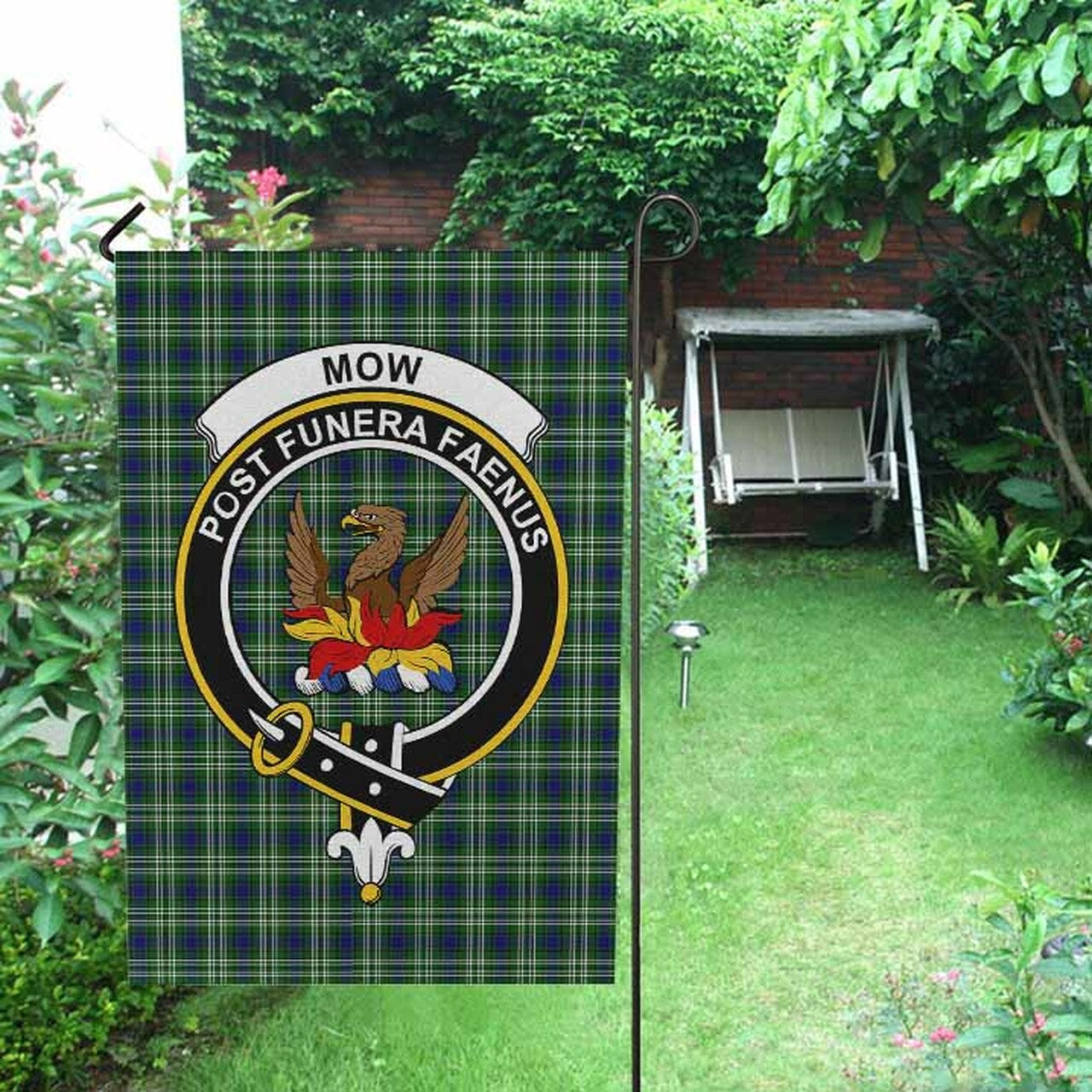 Mow Tartan Crest Garden Flag