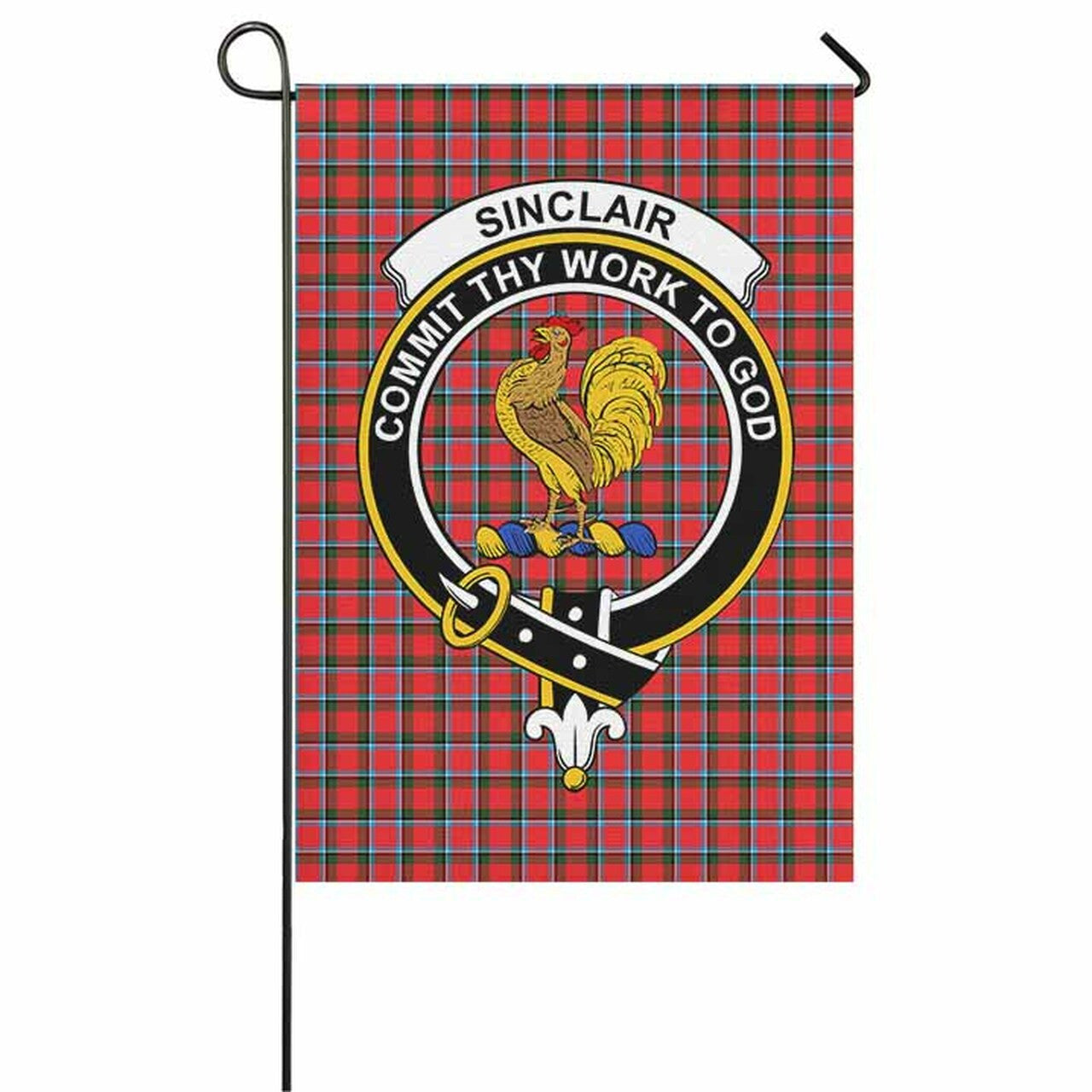 Sinclair Tartan Crest Garden Flag