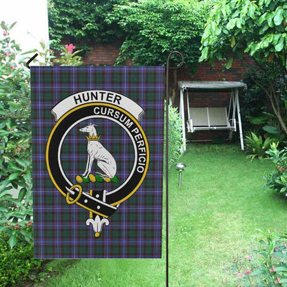 Hunter Tartan Crest Garden Flag