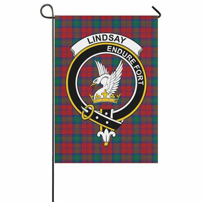 Lindsay Tartan Crest Garden Flag