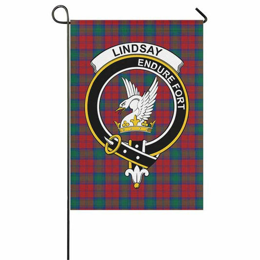 Lindsay Tartan Crest Garden Flag