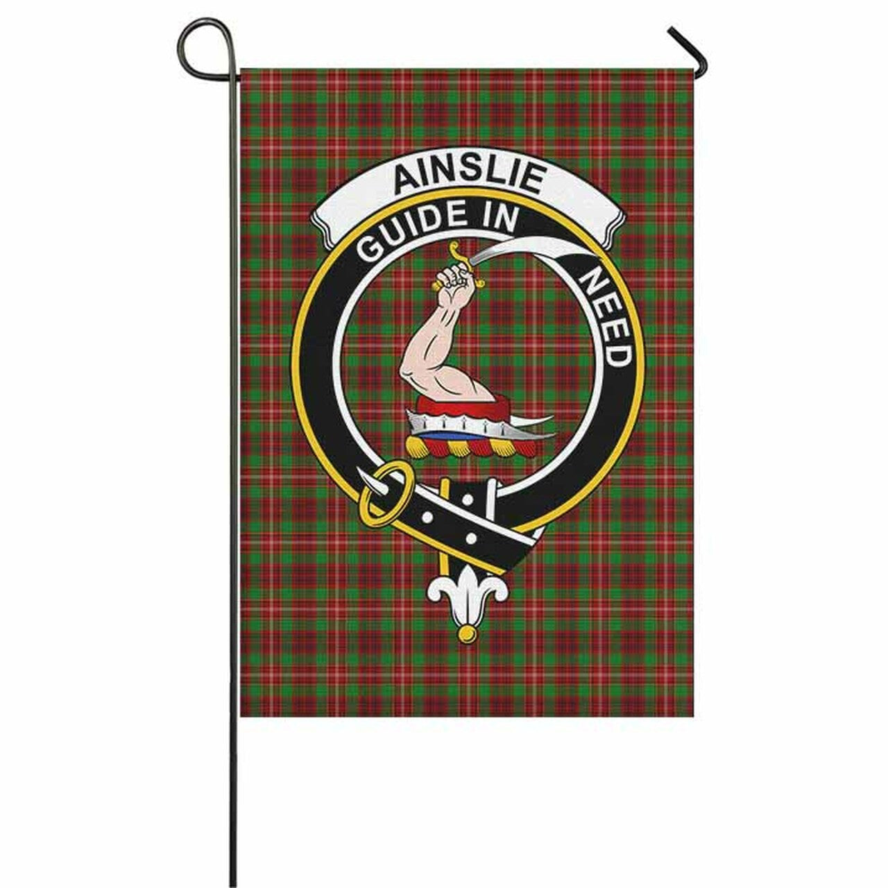 Ainslie Tartan Crest Garden Flag