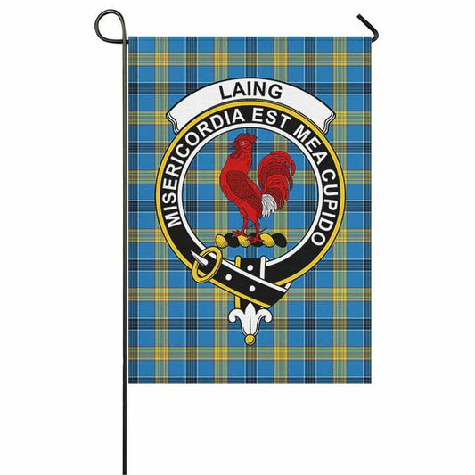 Laing Tartan Crest Garden Flag