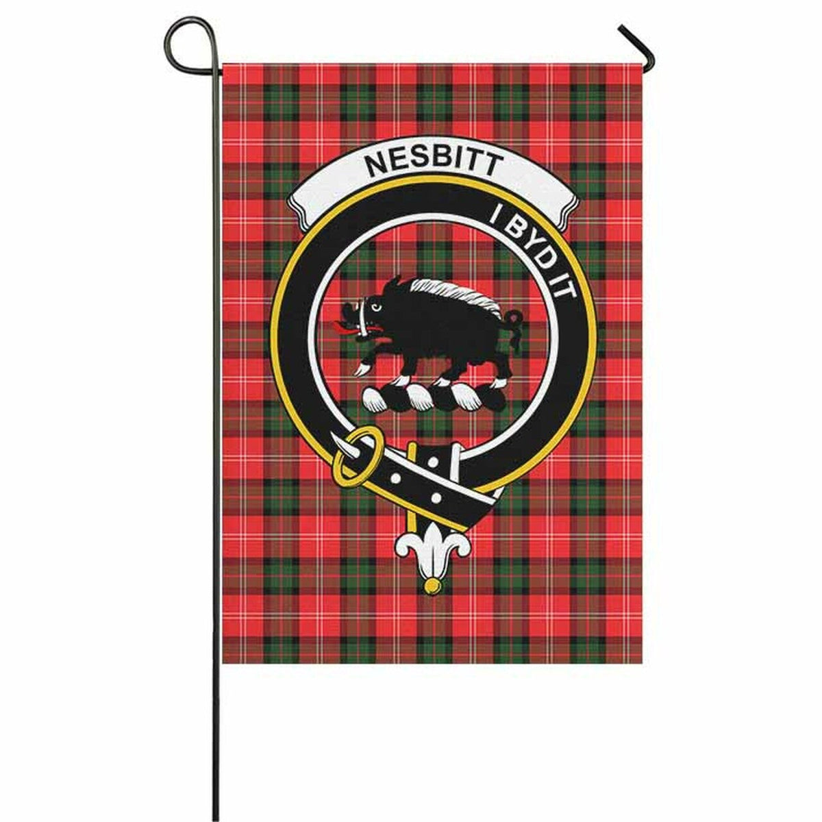 Nesbitt Tartan Crest Garden Flag