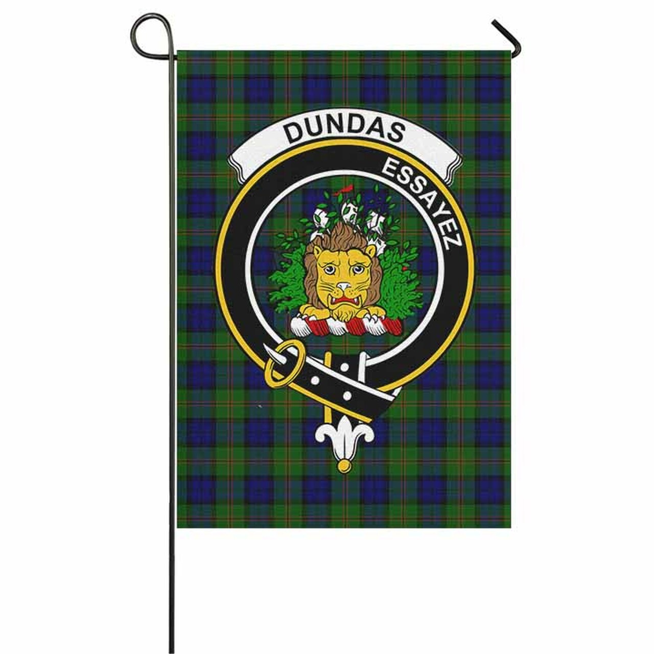 Dundas Tartan Crest Garden Flag