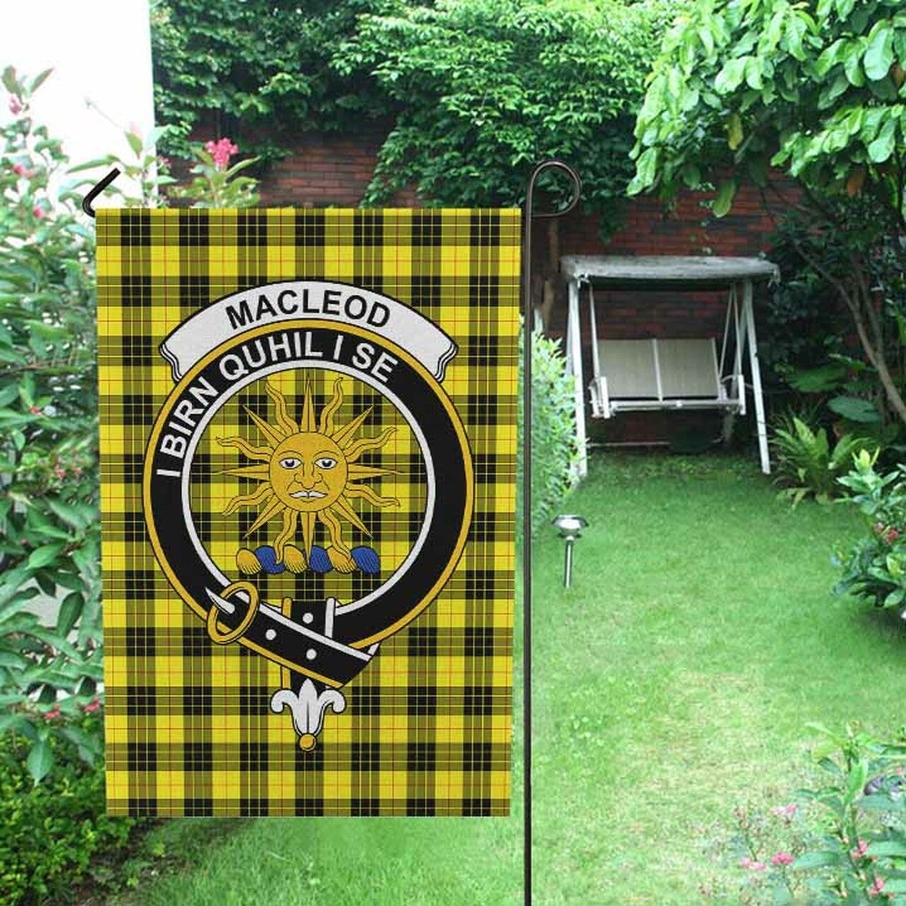 MacLeod Tartan Crest Garden Flag