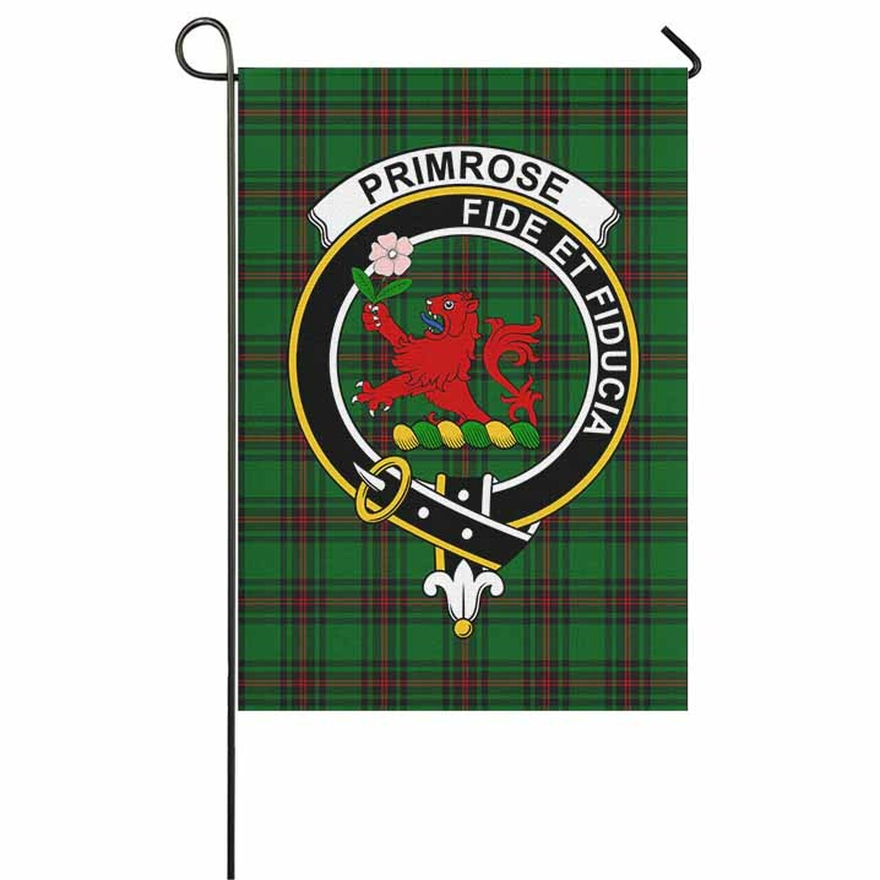 Primrose Tartan Crest Garden Flag