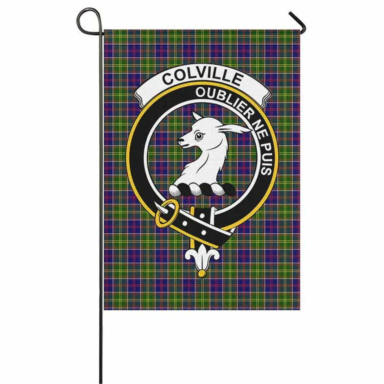 Colville Tartan Crest Garden Flag