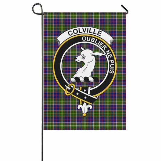 Colville Tartan Crest Garden Flag