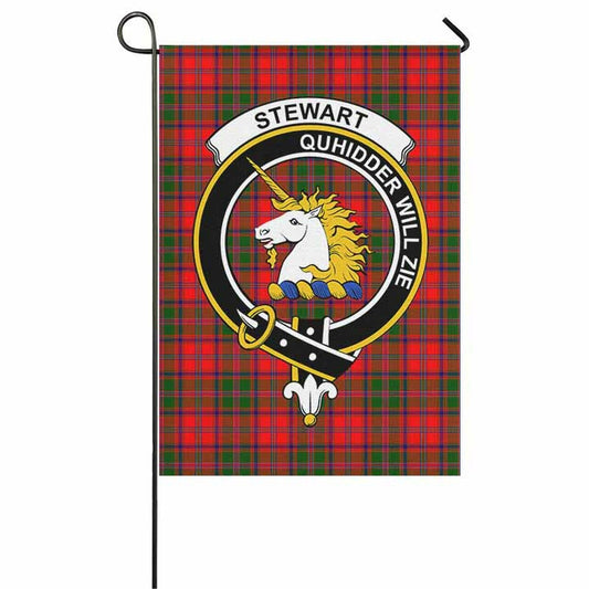 Stewart (of Appin) Tartan Crest Garden Flag