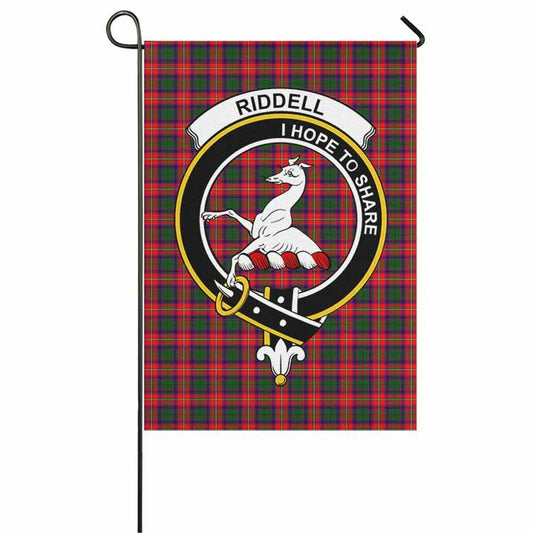 Riddell Tartan Crest Garden Flag