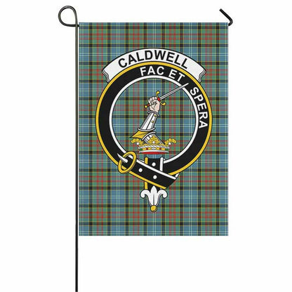 Caldwell Tartan Crest Garden Flag