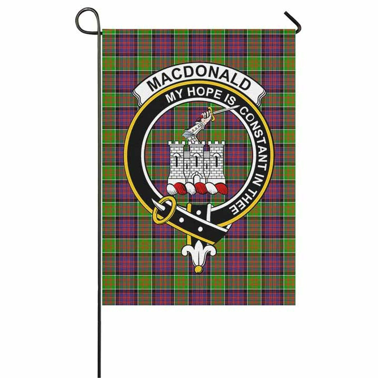 MacDonald (Clan Ranald) Tartan Crest Garden Flag