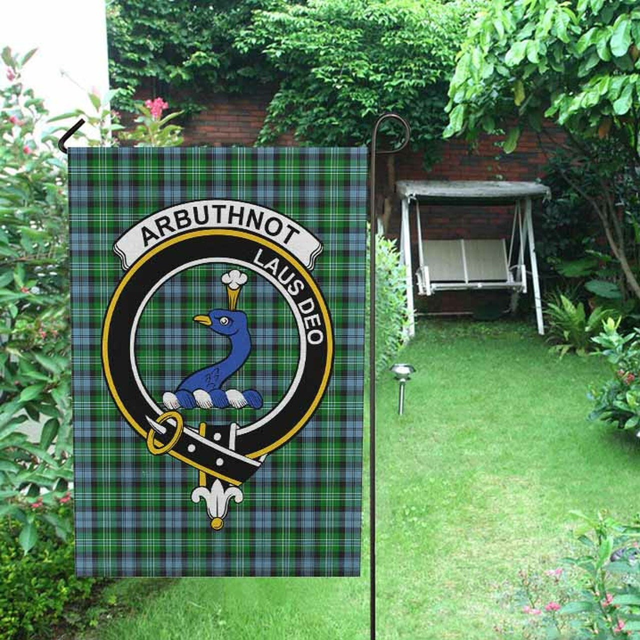 Arbuthnot Tartan Crest Garden Flag