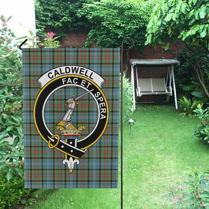 Caldwell Tartan Crest Garden Flag