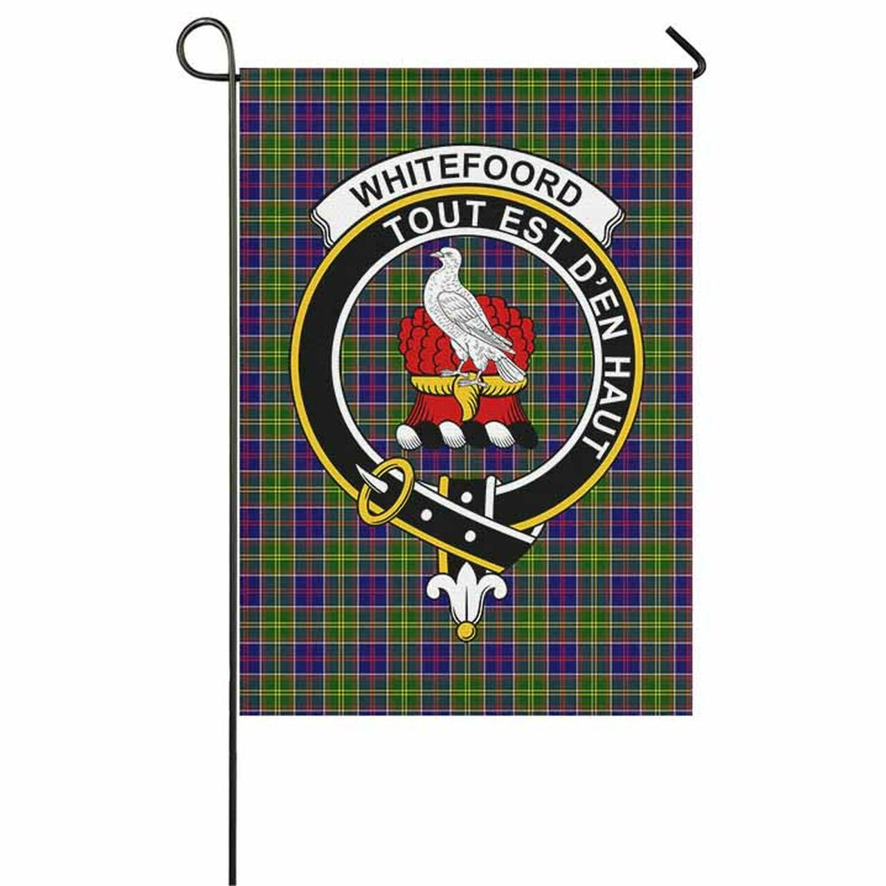 Whiteford Tartan Crest Garden Flag